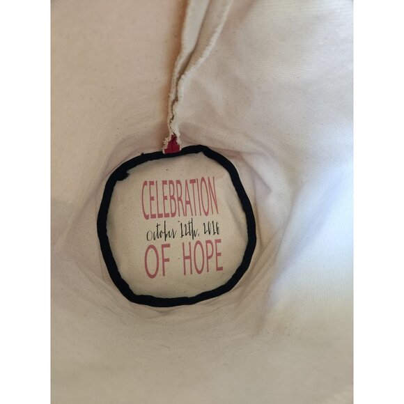 Henry Dry Goods Canvas Breast Cancer Bucket Bag Leather Handle - Picture 4 of 6